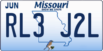 MO license plate RL3J2L