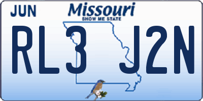 MO license plate RL3J2N