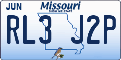 MO license plate RL3J2P
