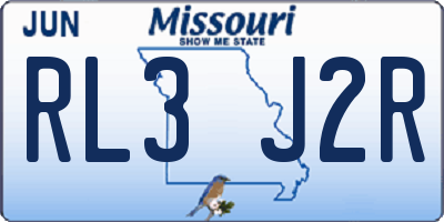 MO license plate RL3J2R