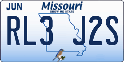 MO license plate RL3J2S