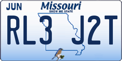 MO license plate RL3J2T