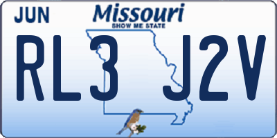 MO license plate RL3J2V