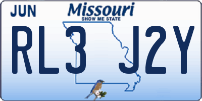 MO license plate RL3J2Y