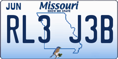 MO license plate RL3J3B