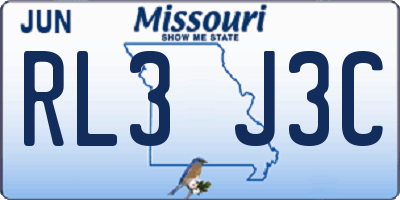 MO license plate RL3J3C