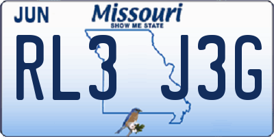 MO license plate RL3J3G