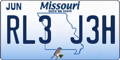 MO license plate RL3J3H