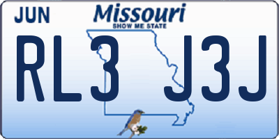 MO license plate RL3J3J