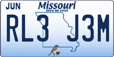 MO license plate RL3J3M