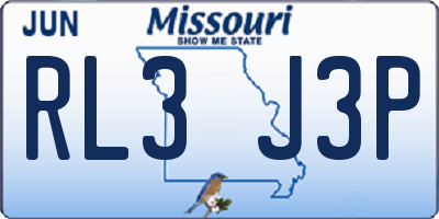 MO license plate RL3J3P