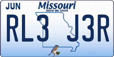 MO license plate RL3J3R