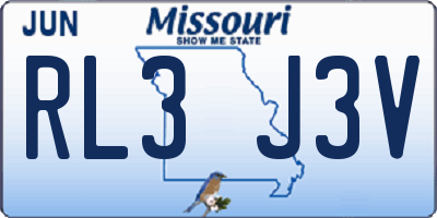MO license plate RL3J3V