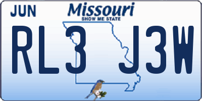 MO license plate RL3J3W