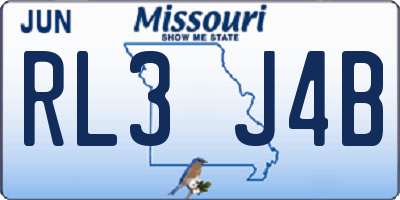 MO license plate RL3J4B