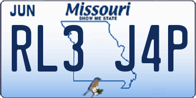 MO license plate RL3J4P
