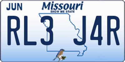MO license plate RL3J4R