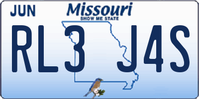 MO license plate RL3J4S