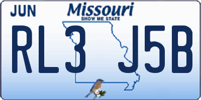 MO license plate RL3J5B