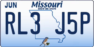 MO license plate RL3J5P