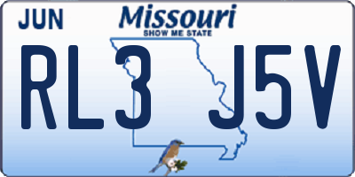 MO license plate RL3J5V