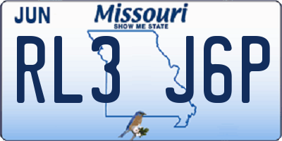 MO license plate RL3J6P