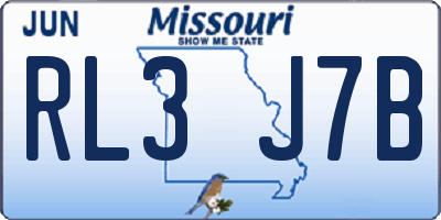 MO license plate RL3J7B