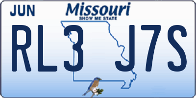 MO license plate RL3J7S