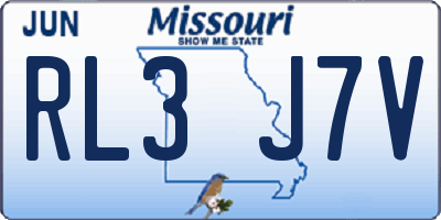 MO license plate RL3J7V