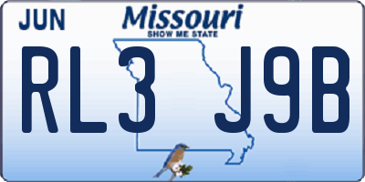 MO license plate RL3J9B