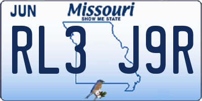 MO license plate RL3J9R