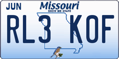 MO license plate RL3K0F