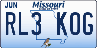 MO license plate RL3K0G