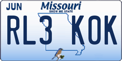 MO license plate RL3K0K