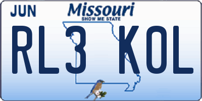 MO license plate RL3K0L