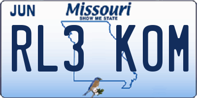 MO license plate RL3K0M