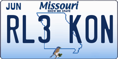 MO license plate RL3K0N