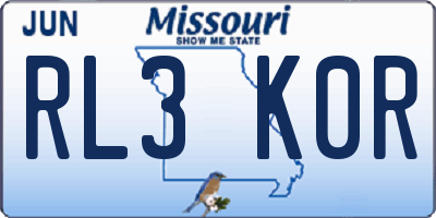 MO license plate RL3K0R