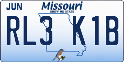 MO license plate RL3K1B