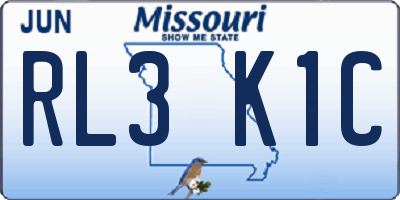 MO license plate RL3K1C