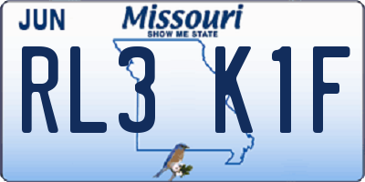 MO license plate RL3K1F