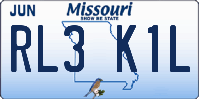 MO license plate RL3K1L