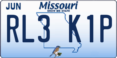 MO license plate RL3K1P