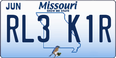 MO license plate RL3K1R