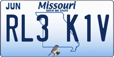 MO license plate RL3K1V
