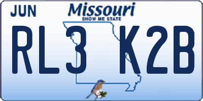 MO license plate RL3K2B
