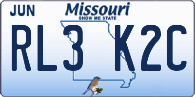 MO license plate RL3K2C