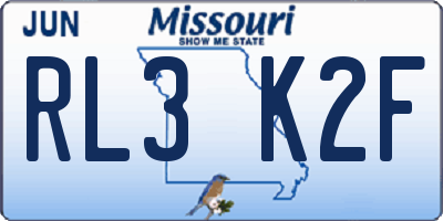 MO license plate RL3K2F