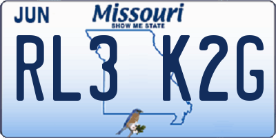 MO license plate RL3K2G