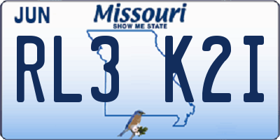 MO license plate RL3K2I